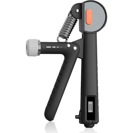 Hand- und Unterarmtrainer, einstellbarer Widerstand von 5 bis 60 kg, Unterarmtrainer mit integrierter Zählfunktion, Fingertrainer für Klettern, Krafttraining, Handrehabilitation (schwarz)