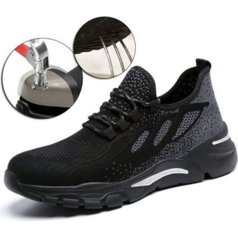 Chaussures de Sécurité Pour Hommes,Chaussures de Travail Légères Pour Femmes Chaussures de travail EU 46 Respirantes Anti Ecrasement (1/4)