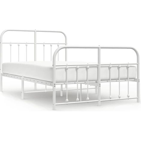 Maison Exclusive - Giroletto con Testiera e Pediera Metallo Bianco 120x190 cm (1/5)