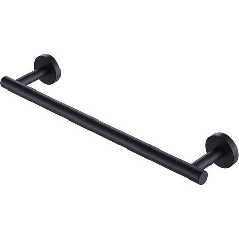 Toallero de pared para baño, soporte adhesivo para toallas, 40 cm, acero inoxidable SUS304, negro mate. (1/5)