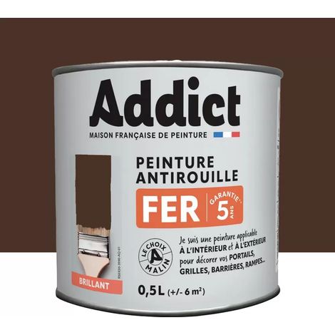Peinture Fer Antirouille Addict Brun Normand Brillant 0,5 L (1/2)