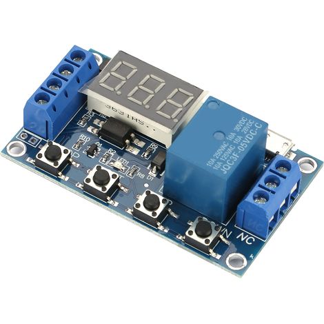 Module relais temporisé marche/arrêt avec affichage LED 5-30 V CC et minuterie de temporisation. (1/5)