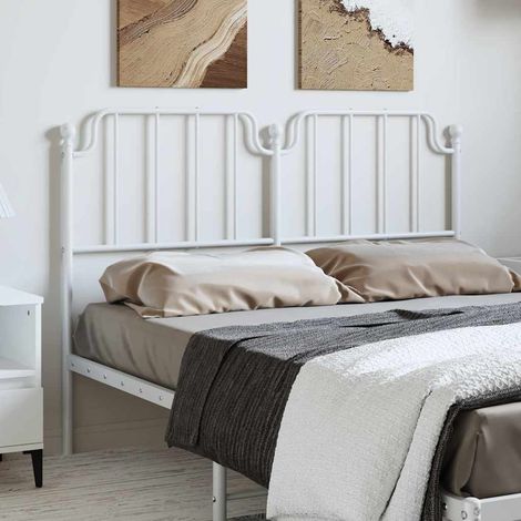 Tête de lit de remplacement métal blanc 135 cm, acier thermolaqué, 142 x 4 x 102 cm - PANGIVO (1/5)