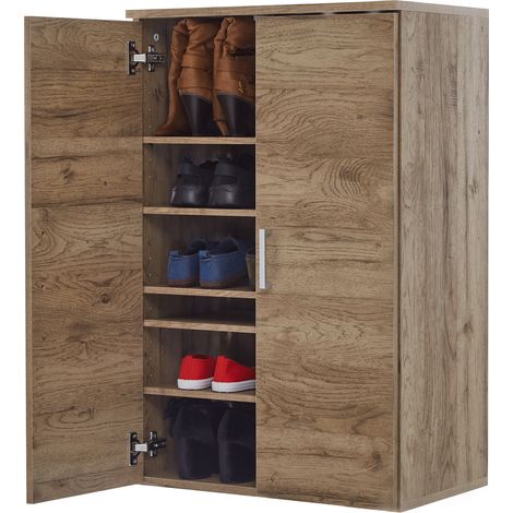 Iris Ohyama, Meuble, Étagère, Armoire, Organisateur à chaussures, 6 Compartments, Modulable, Peut contenir 18 paires, Peu encombrant, Entrée, Chambre, Salon, Bureau - Shoe cabinet SR-6035-Marron Cendré (1/5)