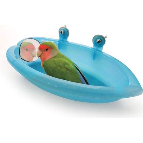 Allecto Plus – Vogelbad mit Spiegel und Zubehör für Käfigvögel (1/5)
