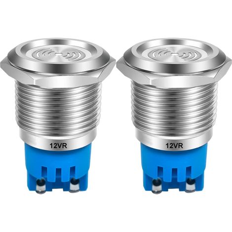 2pcs DC 12V 19mm Alarme Buzzer avec Lampe Flash 90dB Indicateur Flash Buzzer, pour Panneau de Commande Électrique, Projet DIY (LED Rouge) (1/4)