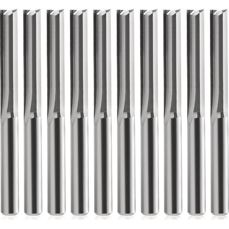 CNC Shank Router Cutter, Router Cutter, 2 Flutes, Straight Cutter, 4mm Shank, 4mm Cutting Diameter, 22mm Cutting Length, CNC Milling Cutter for Density Plate, Solid Wood, Plywood (1/5)
