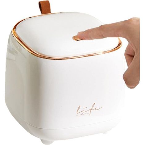 Mini Poubelle De Bureau,Petite Poubelle De Table Avec Couvercle À Bouton-Poussoir,En Plastique,Pour Bureau, Voiture,Salle De Bain,Chambre (1/5)
