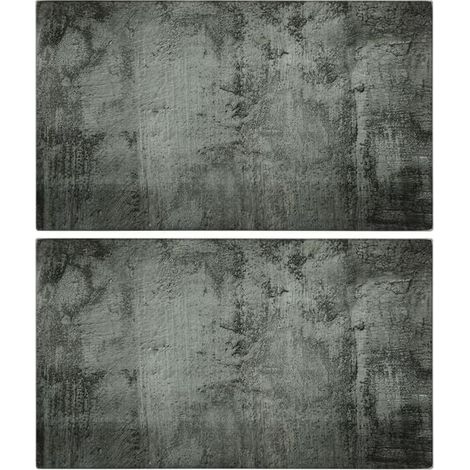 Ensemble de deux planches à découper, texture béton, en verre trempé. (1/5)