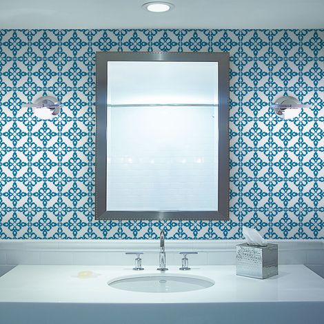 Sticker Mural Carrelage adhésif Cuisine Salle de Bain - 24 STICKERS CARRELAGES AZULEJOS AUGUSTA - 24stickers10x10cm (1/5)