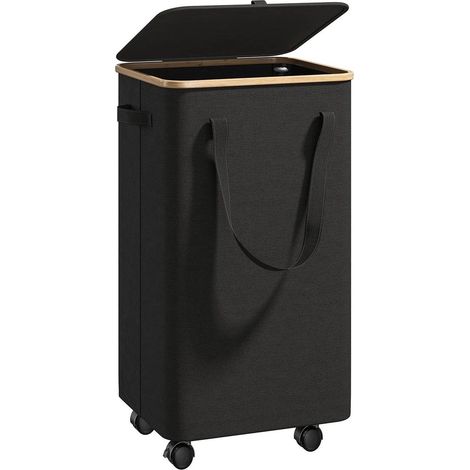 Panier à linge 65L pliable avec roulettes – Sac intérieur amovible et couvercle – Panier de rangement pour linge sale (1/5)