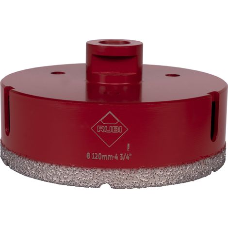 Rubi – Trépan diamanté Drygres SuperPro Ø120 mm M14 – Perçage à sec pour céramique et grès – Technologie VACUUM BRAZED – 57908