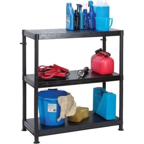 Shelving Unit 90cm Self Assembly Plastic Three Shelf Garland (1/2)