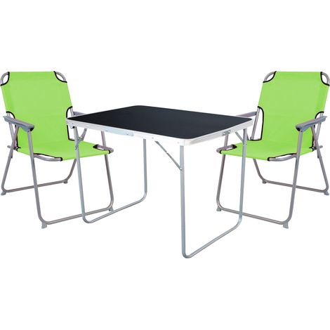 3-tlg Campingsessel Lime Grün + Campingtisch-MMC330871B+2xMPO2600LG (1/4)