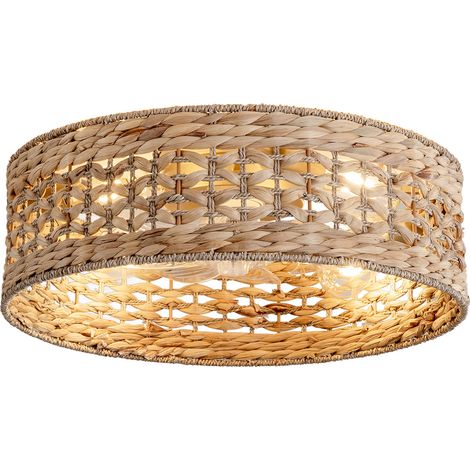 Deckenventilator 50 cm mit ABS-Flügeln und Rattan-Gitter, App- und Fernbedienung, 6 Stufen (1/5)