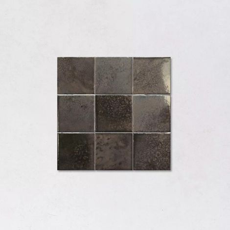 Carrelage Effet Zellige Noir BOHEMIAN Charcoal 10x10cm (1/2)