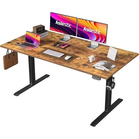 Schreibtisch Höhenverstellbar Elektrisch Memory Steh Braun 160 x 80 cm (1/5)