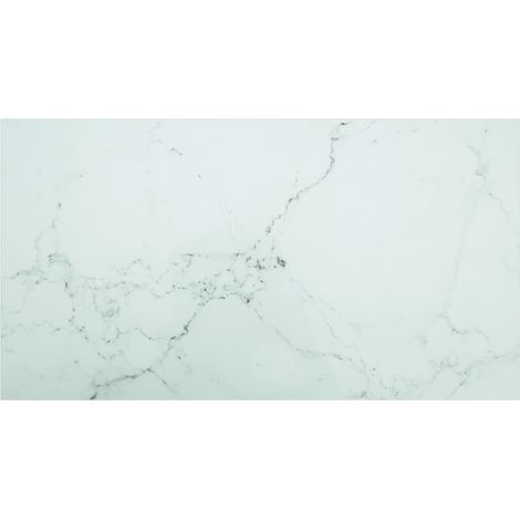 Tischplatte Weiß 120x65 cm 8 mm Hartglas in Marmoroptik
