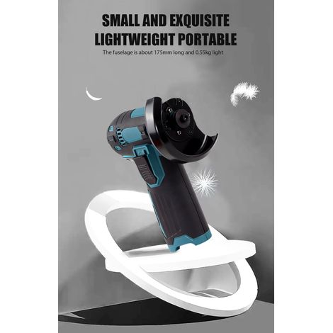 Kit de meuleuse d'angle à brosse sans fil 12 V, disque de meulage 3 pouces/75 mm, outil léger avec 2 batteries lithium-ion 1300 mAh et chargeur, position ergonomique du bouton pour réduire la pression (1/5)