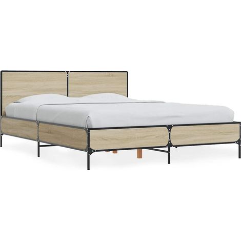 Maison Exclusive - Bettgestell Sonoma-Eiche 140x190 cm Holzwerkst