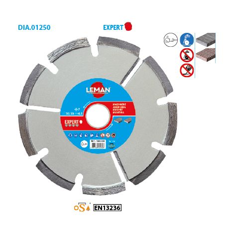 Leman - Disque Diamant Segments à Déjointoyer Mortier 125x22,23 Ep 6.5 (1/2)