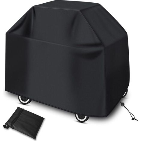 Housse de Barbecue, BBQ Couverture Imperméable au Barbecue, Bache de Protection Barbecue Housse avec Poche et Cordon Ajustable, Anti-poussière Anti-UV et Durable (145x61x117cm) (1/4)