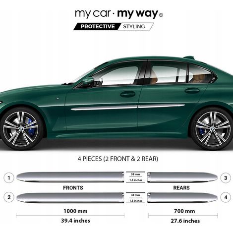 Baguettes de protection chromées pour portières BMW Série 3 (2019+) (1/3)