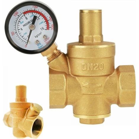 DN20 Verstellbarer Messing-Wasserdruckminderer mit Manometer, Verstellbarer Messing-Wasserdruckminderer (DN20-3/4 Zoll) (1/5)