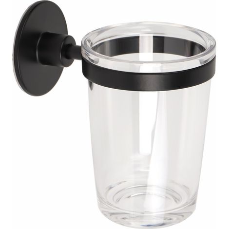 Porta Spazzolini da Bagno a Parete in Acciaio Wind Black
