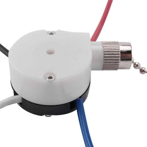 Kit Commutateur Ventilateur Plafond 3 Vitesses 4 Fils Contrôle Vitesse à Glissière Traction avec Corde Argent (1/4)