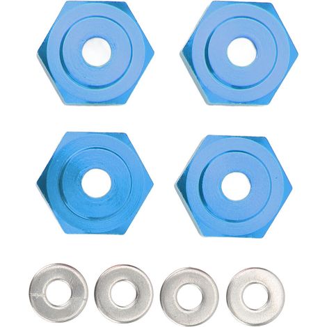 Adaptateur Hexagonal RC 4 pièces en Alliage d'Aluminium pour Roues 1/10 - Bleu Foncé (1/5)