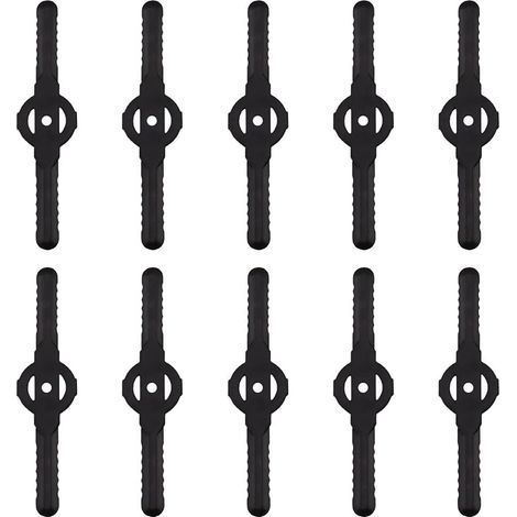 Lame plastique coupe bordure, 10 pcs Lames En Plastique Cutter Remplacer Pour ensemble doutils de coupe-herbe sans fil, remplacement de lames de coupe de tondeuse à gazon en plastique(noir) (1/5)