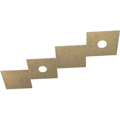 Plafoniera moderna top light eccentric 1156 2l2d gx53 led metallo lampada parete soffitto, finitura metallo foglia oro