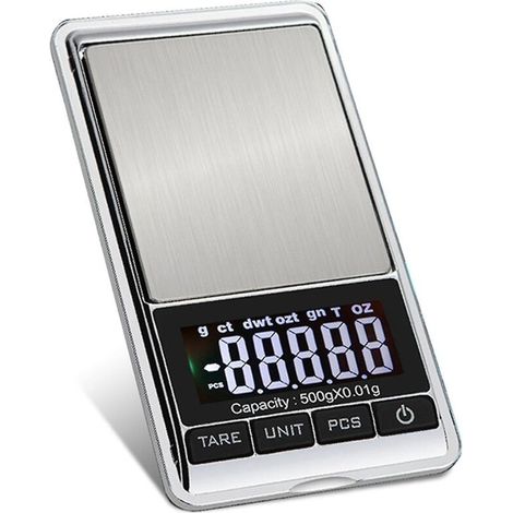 Kit de test pour or, argent et diamants, comprenant une balance numérique de précision (grammes).