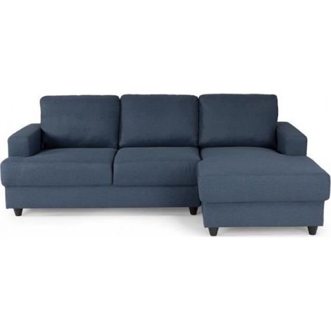 Canapé d'angle droit 4 places - Tissu bleu - Contemporain - L 215 x P 140 H 86 cm - PAUL (1/5)