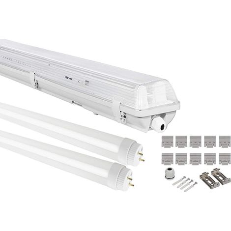 Réglette LED IP65 - 1 Unité - Acier Laqué Blanc - 36W 3600LM - Garage Cave Entrepôt - 120cm Blanc Chaud (1/5)