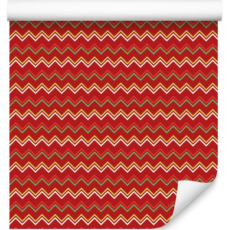Rote Zickzack-Tapete für Wohn- und Schlafzimmer, 50 x 1000 cm (1/5)