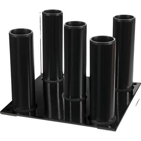 Soporte para barras, capacidad para 5 barras, diseño de montaje en suelo, color negro. (1/2)