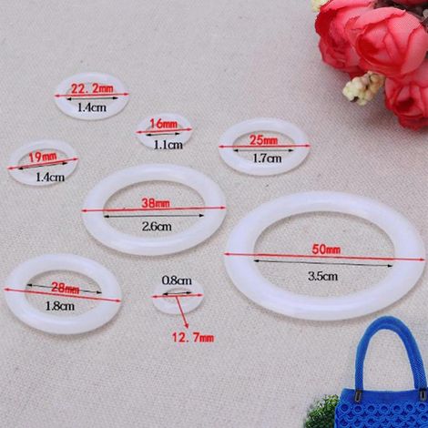 Kit de 30 anneaux en plastique pour crochet DIY, accessoires pour rideaux de café (1/4)