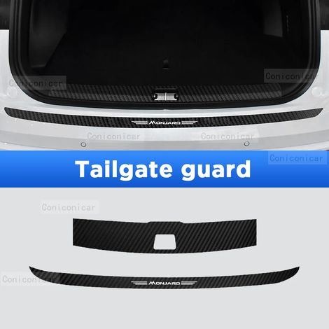 Protection de seuil de porte (hayon) - Seuil de porte de voiture - Protection intérieure - Autocollant imitation fibre de carbone - Accessoires pour GEELY MONJARO 2023 2024 (1/3)