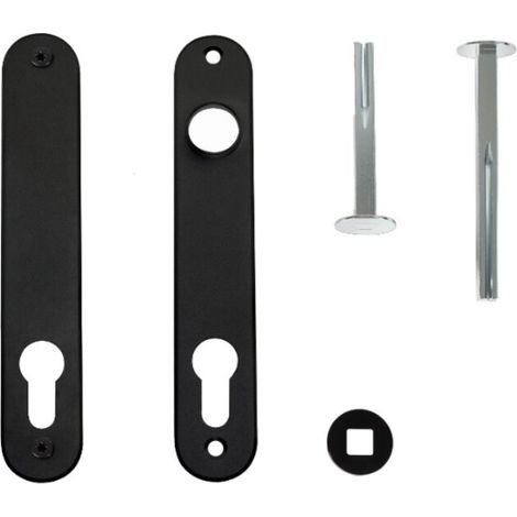 Locinox – Jeu de plaques de propreté pour serrures à encastrer (2 pièces) RAL9005 – Protection esthétique et durable – Installation rapide et facile