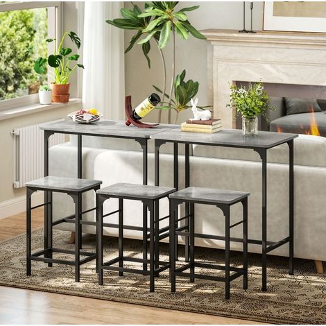 Ensemble table chaises bar 80x50 avec 2 tabourets OKMYHOME
