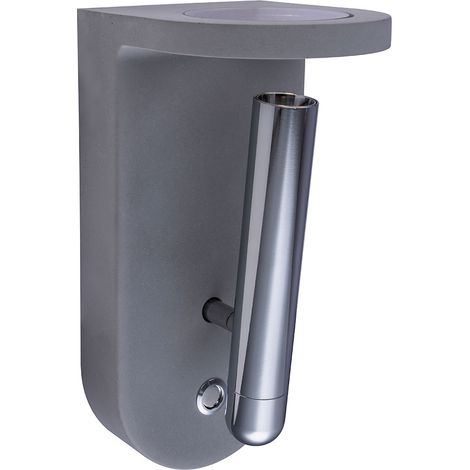 Wandlampe Innen modern Esszimmer Wandleuchte mit beweglichem Spot, Glas tauschbar, Beton grau, 4,2 Watt 180 Lumen 3000 Kelvin, HxB 22x10,5 cm