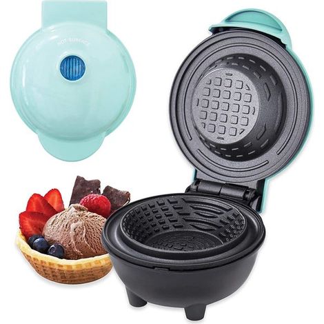 Gofrera pequeña: sartén de 10 cm, superficie antiadherente, calentamiento rápido, ideal para familias con niños. Añade la masa (agua) y ¡listo (1/5)