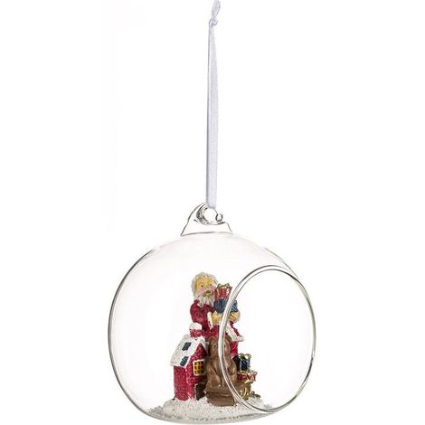 Boule de Noël en Verre "Ouverte" 9cm Transparent