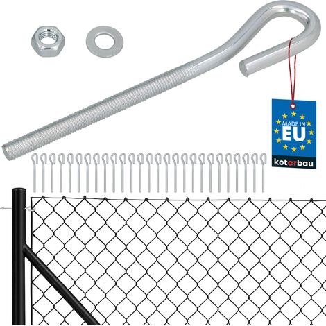 KOTARBAU® Lot de 25 Tendeur Grillage M8, Tendeur Cable pour Clôture, Acier Galvanisé, Crochet Fileté avec Écrou et Rondelle, Tendeur Fil de Fer, Argenté, Fermé (1/5)