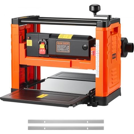 Raboteuse Bois Électrique 2 Lames, Table de Travail Largeur 33 cm, Moteur Puissant 1800 W, 23500 tr/min, Double Rouleau, Protection Contre Surcharges, Vitesse Unique, pour Bois Durs et Tendres (1/3)