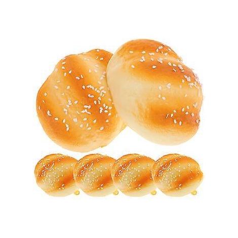 Lot de 6 petits pains miniatures en PU au sésame, accessoires photo pour la décoration de la maison et de la pâtisserie.