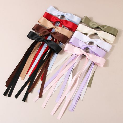 Pinzas para el cabello con lazo, accesorios coreanos para el cabello con cinta suave (1/5)