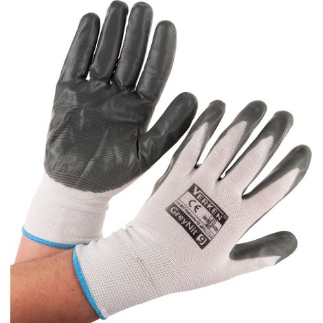 Gants de travail de protection en nitrile R445, gris, taille 9 L (1/5)